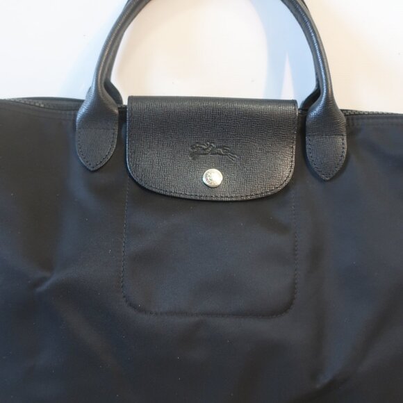 Authentic Womens Longchamp Paris Black Modele Depose Neo Crossbody Tote Handbag - Picture 9 of 16